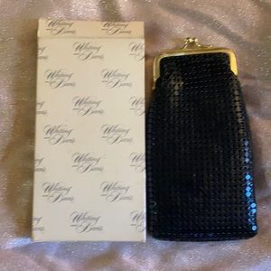 Whiting and Davis black mesh eyeglass case and box